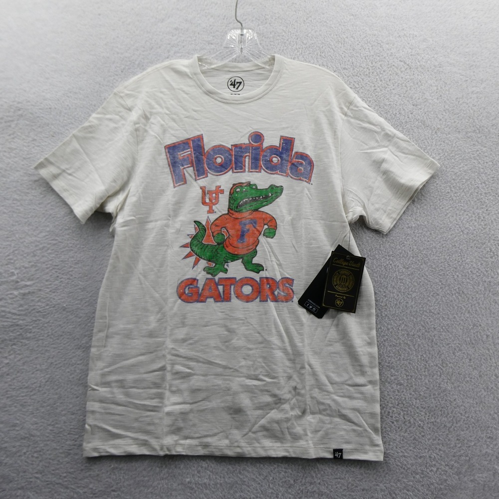 47 Brand Shirt Mens Medium Florida Gators White Mascot Slub Cotton College Vault